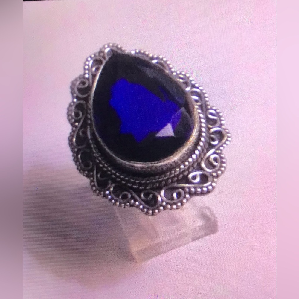 Tanzanite Stamped 925 Sterling Silver Ring